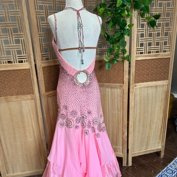 Chrisanne Couture Pink Ballroom Gown with Removable Standard Floats - Picture 2 of 9